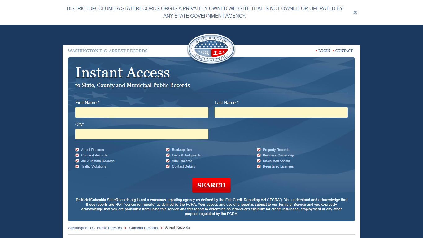 Washington D.C. Arrest Records Online | StateRecords.org